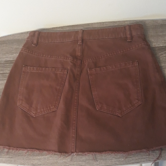 Free People Zip It Up denim maroon distressed miniskirt size 26 - Picture 9 of 12